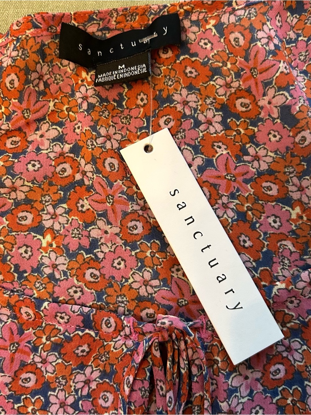 Sanctuary Mauve Floral Tie-Front Top - Picture 3 of 15